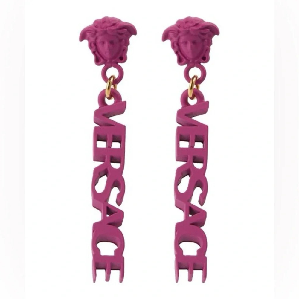 NWT Versace Medusa Fuchsia Earrings